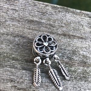 Dream catcher feathers charm pendant silver New!